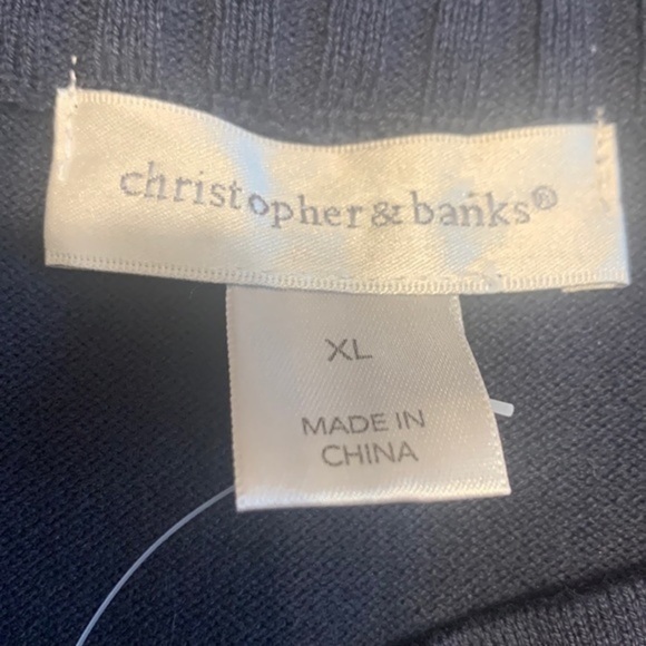 Christopher & Banks Navy Blue Embroidered Sweater - Picture 7 of 10